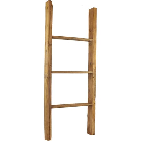 Ekena Millwork 19"W x 48"H x 3 1/2"D Vintage Farmhouse 3 Rung Ladder, Barnwood Decor Collection, Weathered Brown DECR019X048X04LDRBR